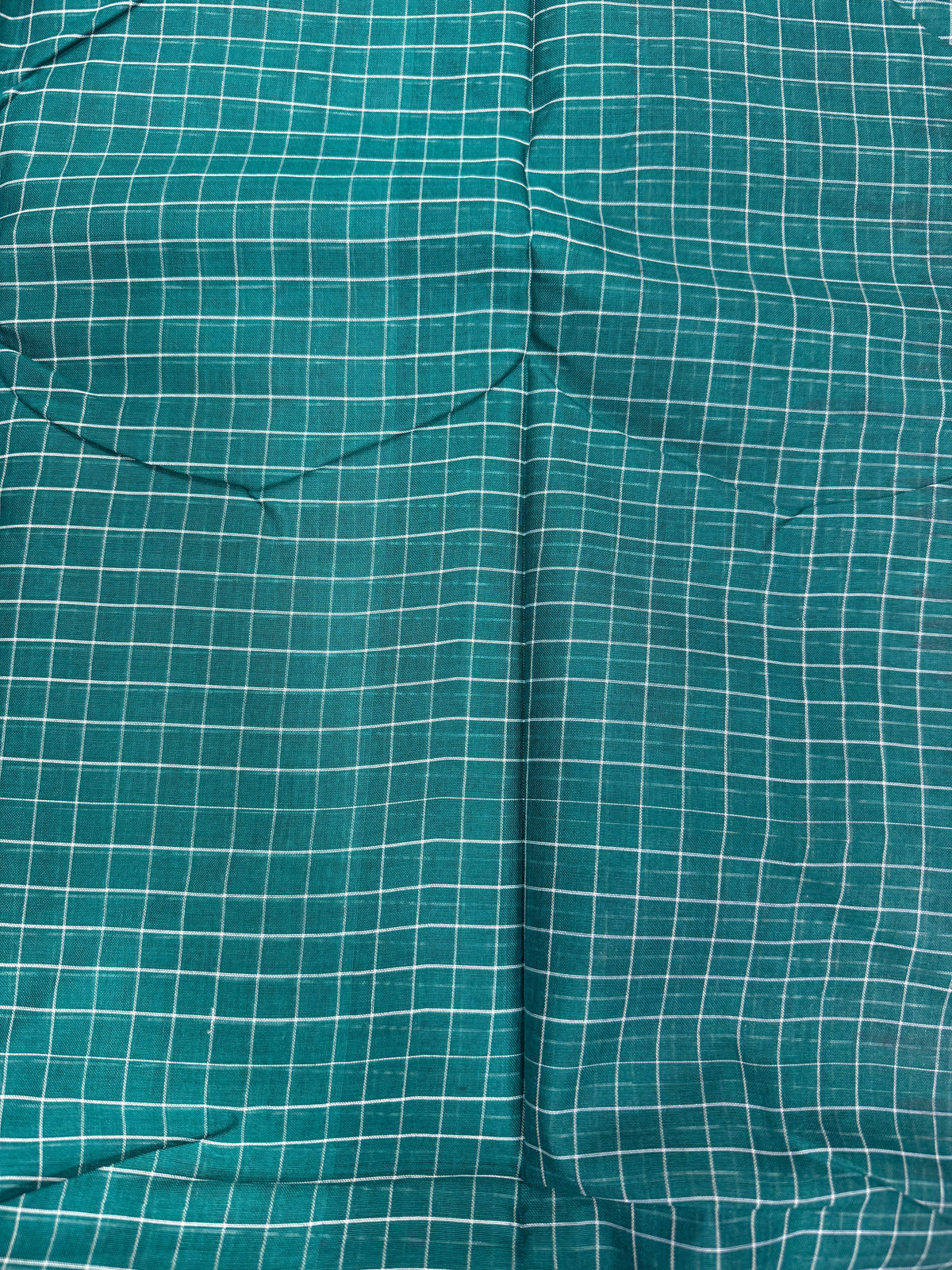Silk Cotton Saree - Maroon with Teal Checks