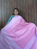 Budget Friendly Saree SLM-BFR-0053 - Baby pink with a light pink border - front view