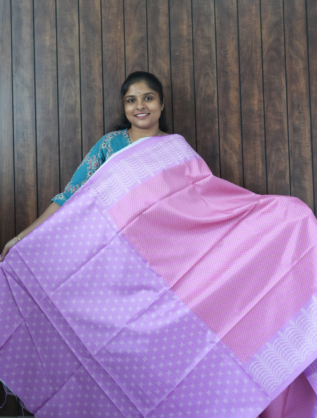 Budget Friendly Saree SLM-BFR-0053 - Baby pink with a light pink border - second view