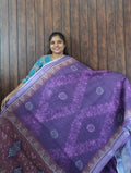 Budget Friendly Saree SLM-BFR-0063 - Purple with a printed pattern - front view