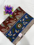 Cotton Saree SLM-CTN-0015 - Maroon and blue with a floral print