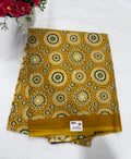 Cotton Saree SLM-CTN-0047 - Mustard with a circular motif print