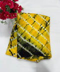 Cotton Saree SLM-CTN-0048 - Yellow and black tie-dye print