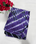 Cotton Saree SLM-CTN-0049 - Purple and white tie-dye print