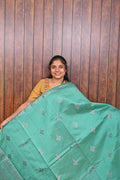 Function Wear Saree SLM-FWR-0004 - Sea green with butta motifs - front view