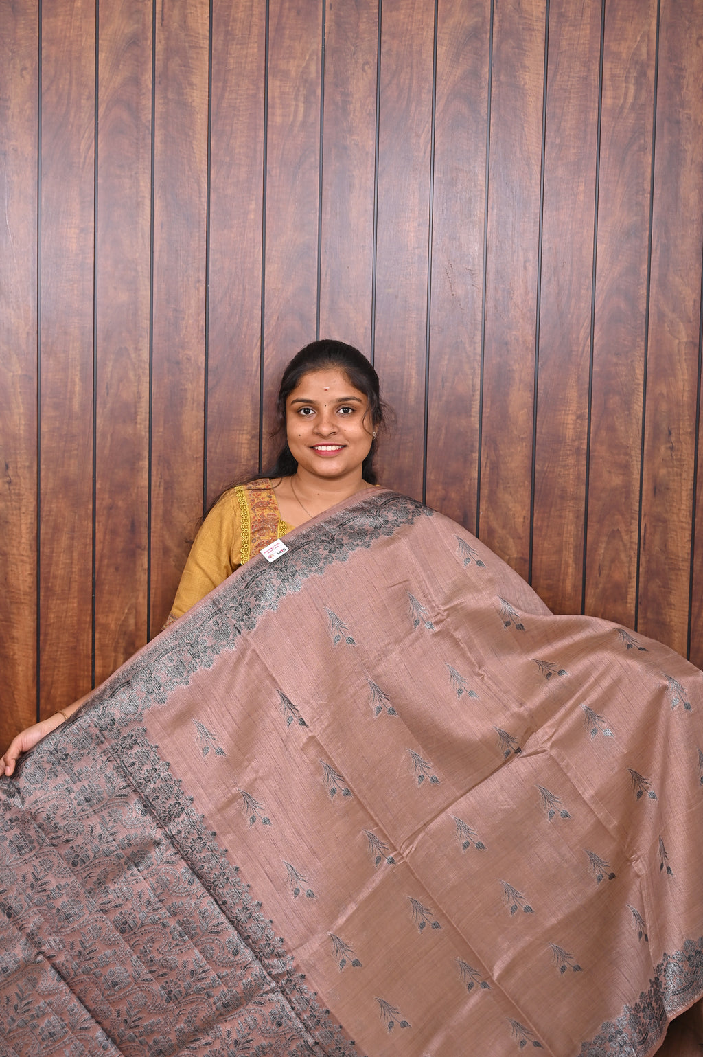 Function Wear Saree SLM-FWR-0007 - Dusty rose with butta motifs - front view