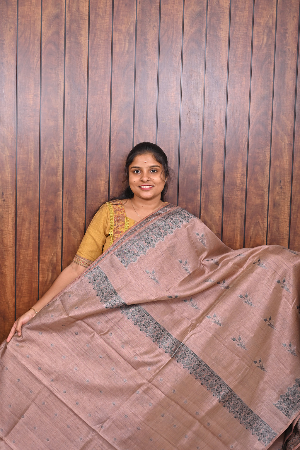 Function Wear Saree SLM-FWR-0007 - Dusty rose with butta motifs - second view