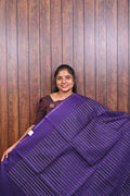 Function Wear Saree SLM-FWR-0032 - Violet with a striped pallu - front view
