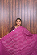 Function Wear Saree SLM-FWR-0036 - Magenta with a striped pallu - front view