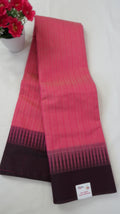 Silk Cotton Saree SLM-SCT-0030 - Pink with a maroon temple border - front view