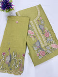 Salwar SLM-SLW-0001 - Pista green with floral and bird embroidery