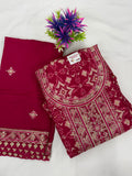 Salwar SLM-SLW-0004 - Rani pink with embroidery