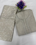 Salwar SLM-SLW-0006 - Grey with thread embroidery