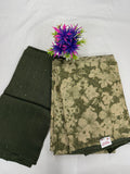 Salwar SLM-SLW-0015 - Olive green with a floral print