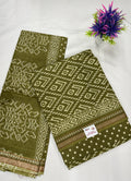Salwar SLM-SLW-0025 - Olive green with a geometric print