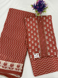 Salwar SLM-SLW-0028 - Brick red with a chevron print