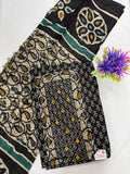 Salwar SLM-SLW-0047 - Black and beige with a block print