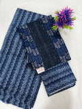 Salwar SLM-SLW-0061 - Indigo blue with a chevron print