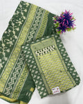 Salwar SLM-SLW-0063 - Bottle green with a lime printed top