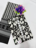 Salwar SLM-SLW-0070 - Black and white with a floral print