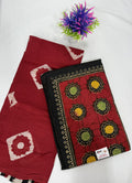 Salwar SLM-SLW-0072 - Red with a black and red printed top