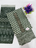 Salwar SLM-SLW-0080 - Bottle green with a white printed pattern