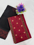 Salwar SLM-SLW-0082 - Maroon red with a black bottom