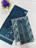 Salwar SLM-SLW-0083 - Denim blue with a printed top