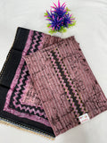 Salwar SLM-SLW-0084 - Mauve with a black printed pattern