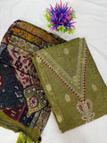 Salwar SLM-SLW-0088 - Olive green with embroidery