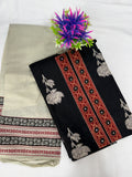 Salwar SLM-SLW-0089 - Black with a printed top and cream bottom