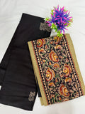 Salwar SLM-SLW-0093 - Black with a floral printed top