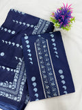 Salwar SLM-SLW-0095 - Navy blue with a white printed pattern
