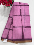 Charcoal grey tulip print saree close-up fabric and buta
