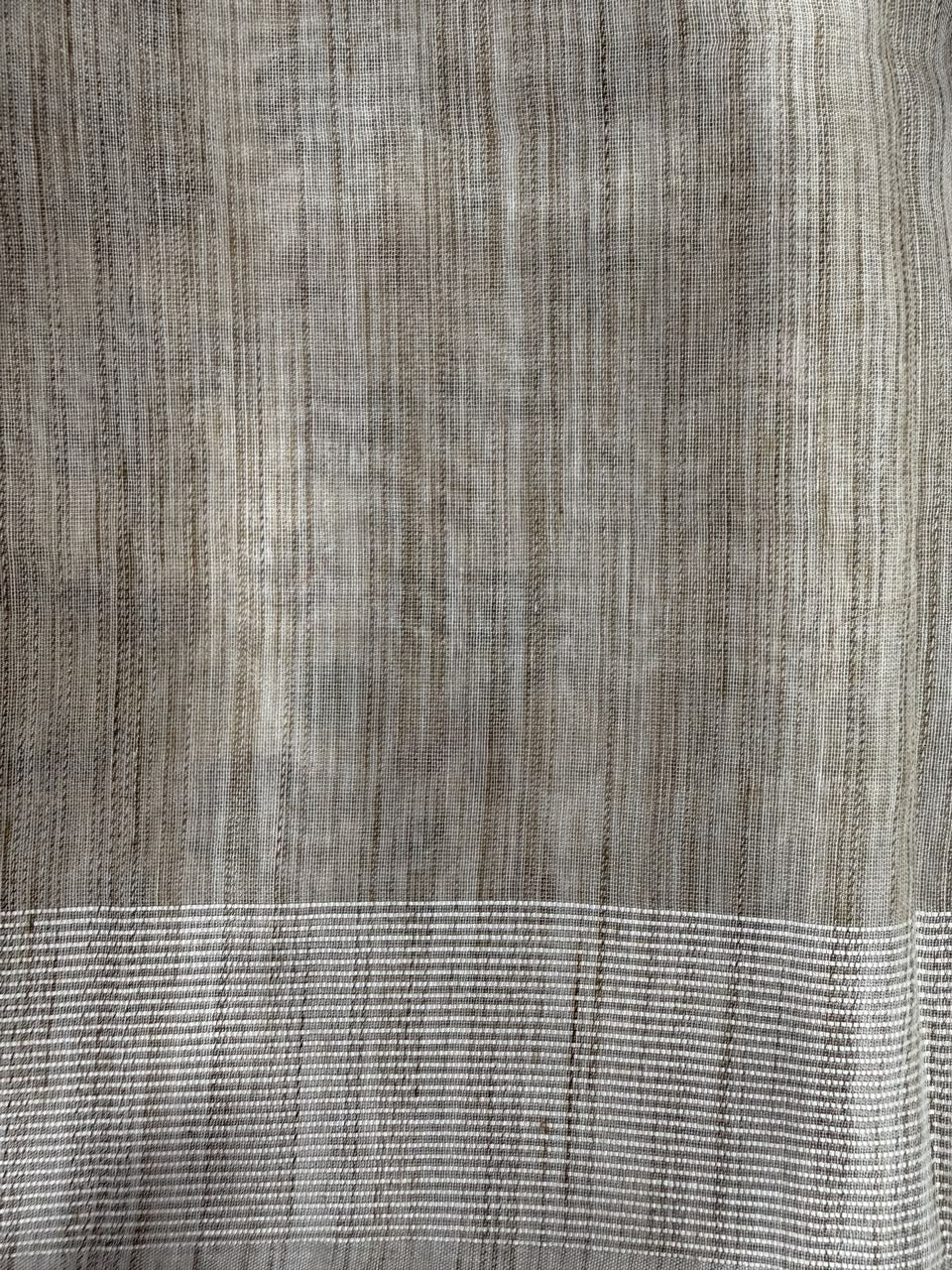 Dark charcoal mint green stripe saree second view